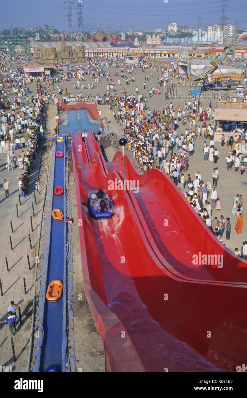 Amusement park water slide, India, Asia Stock Photo