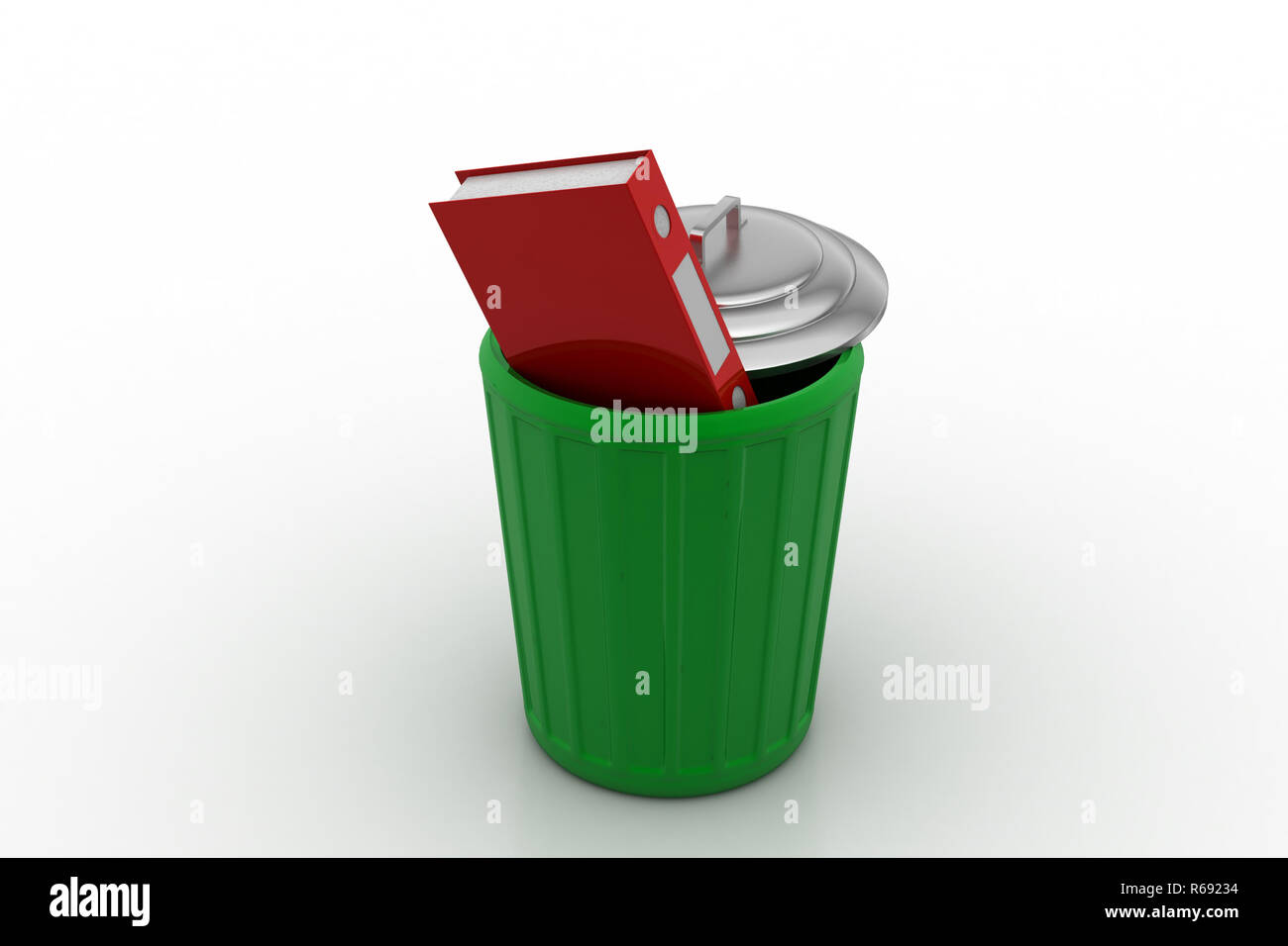 Folders in recycle bin Stock Photo Alamy