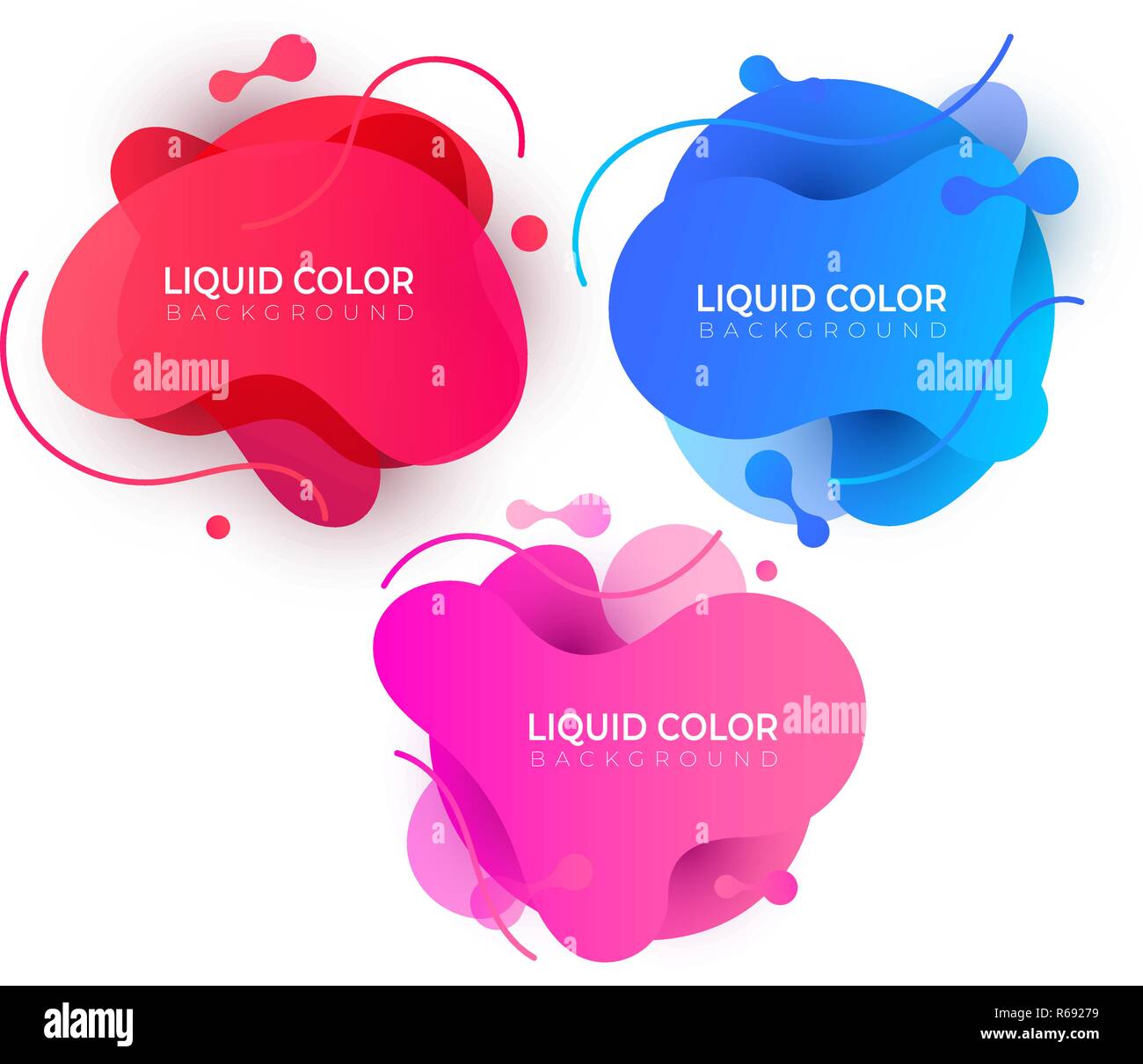 Set of wave liquid gradient splashes. Vector design for covers ...