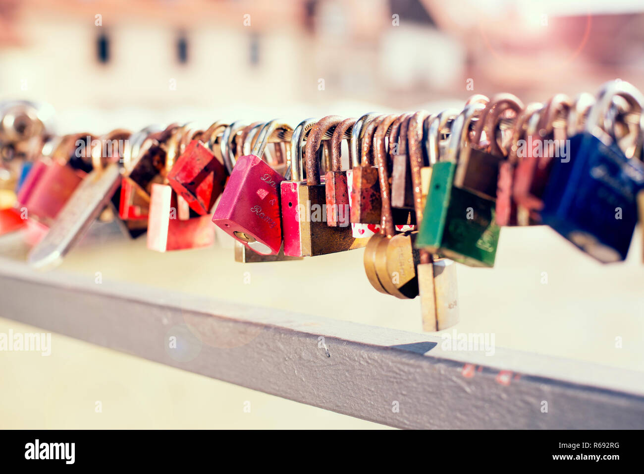 Padlocks On A Bridge Stock Photo Alamy