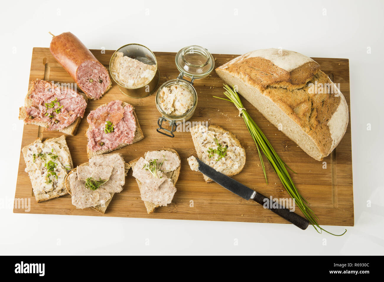 Bread Spread Lard Sausage Coarse Metwurst Stock Photo Alamy