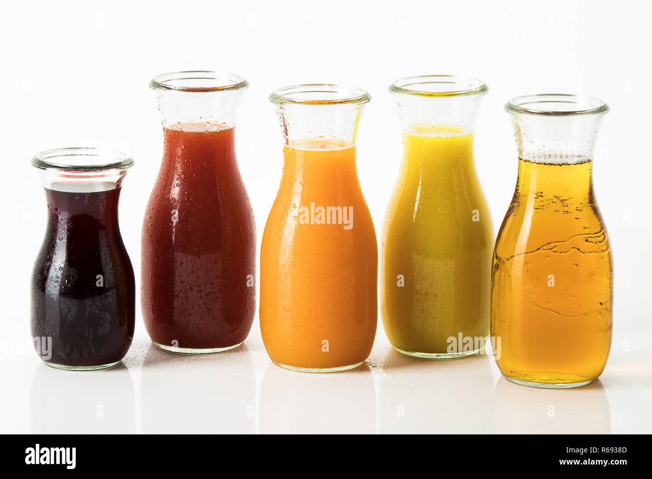 Fruit Juices In Juice Bottles Stock Photo