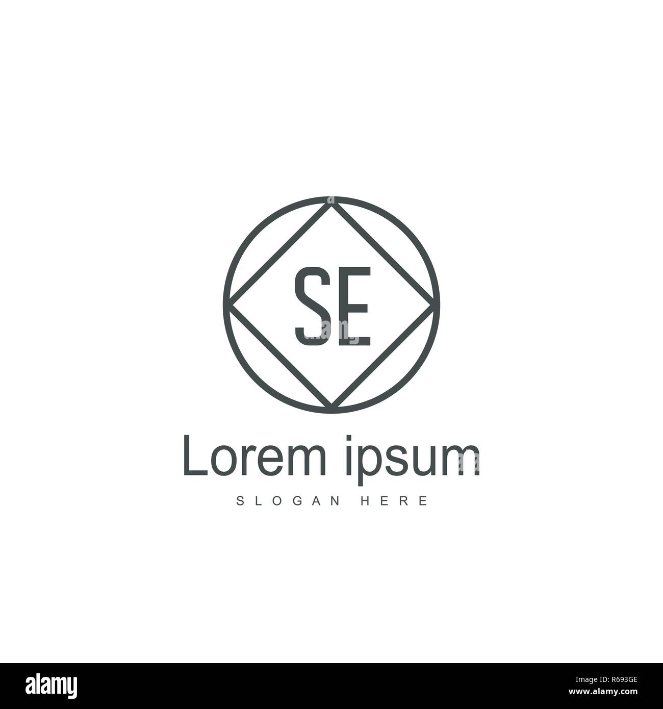 SE Letter logo design. Initial SE Logo template design Stock Vector ...