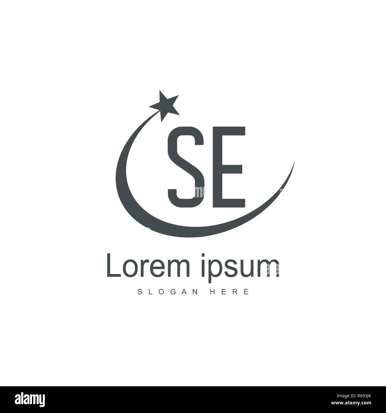 SE Letter logo design. Initial SE Logo template design Stock Vector ...