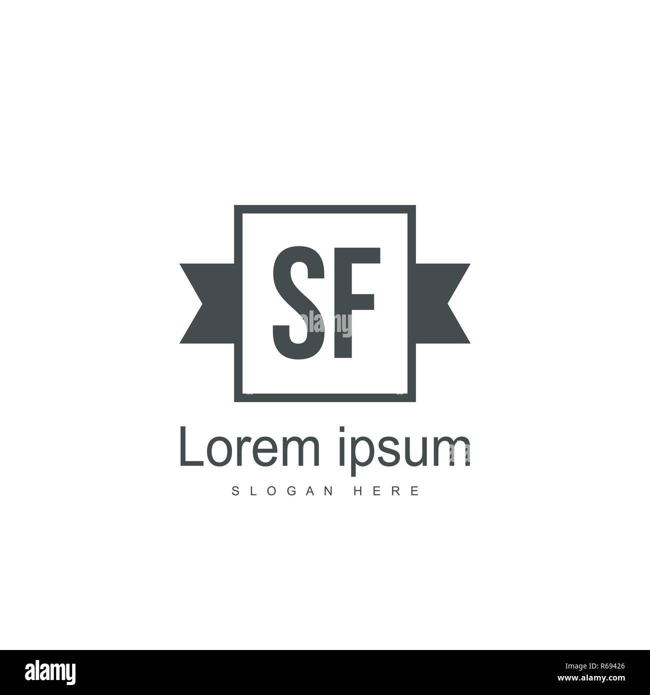 SF Logo template design. Initial letter logo design Stock Vector