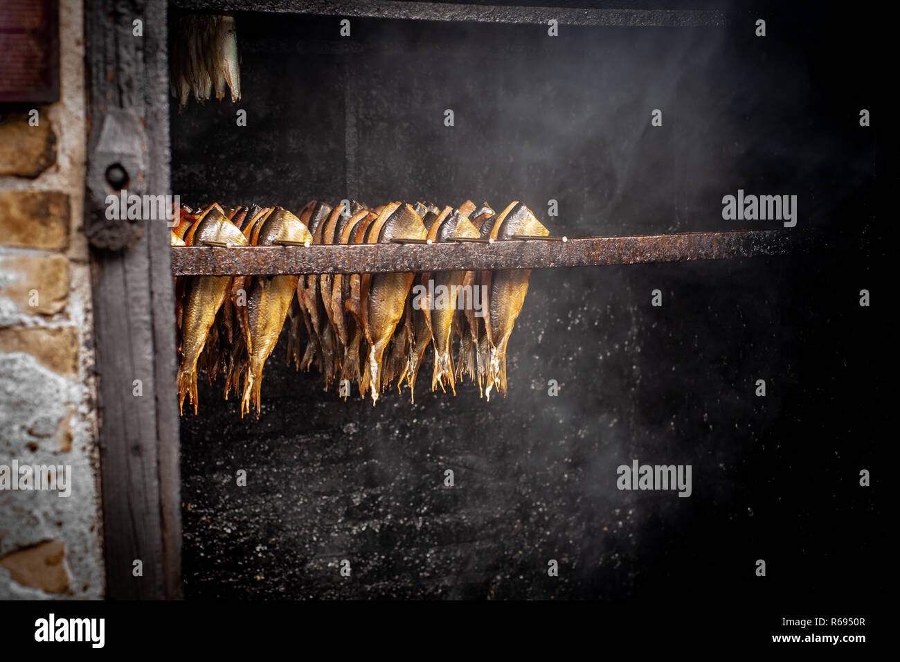 Fish processing plant. Fish of cold (hot) smoked. Smoked Fish In