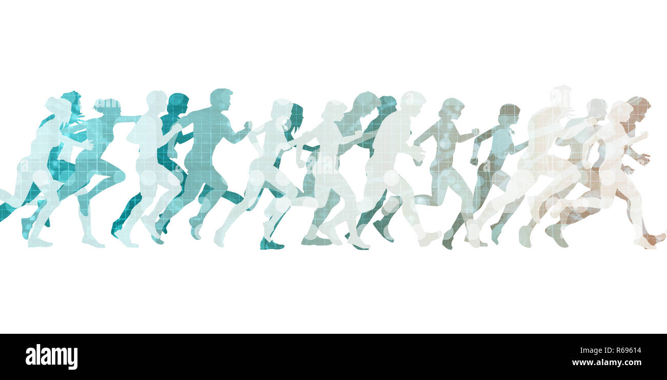 Women racing men hi-res stock photography and images - Alamy