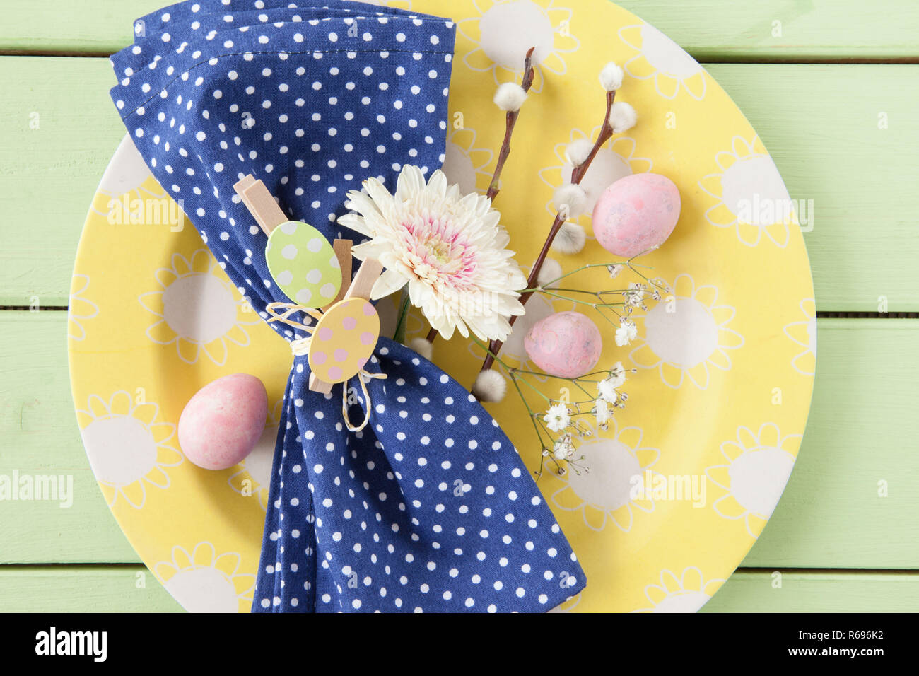 Table Setting For Easter Stock Photo