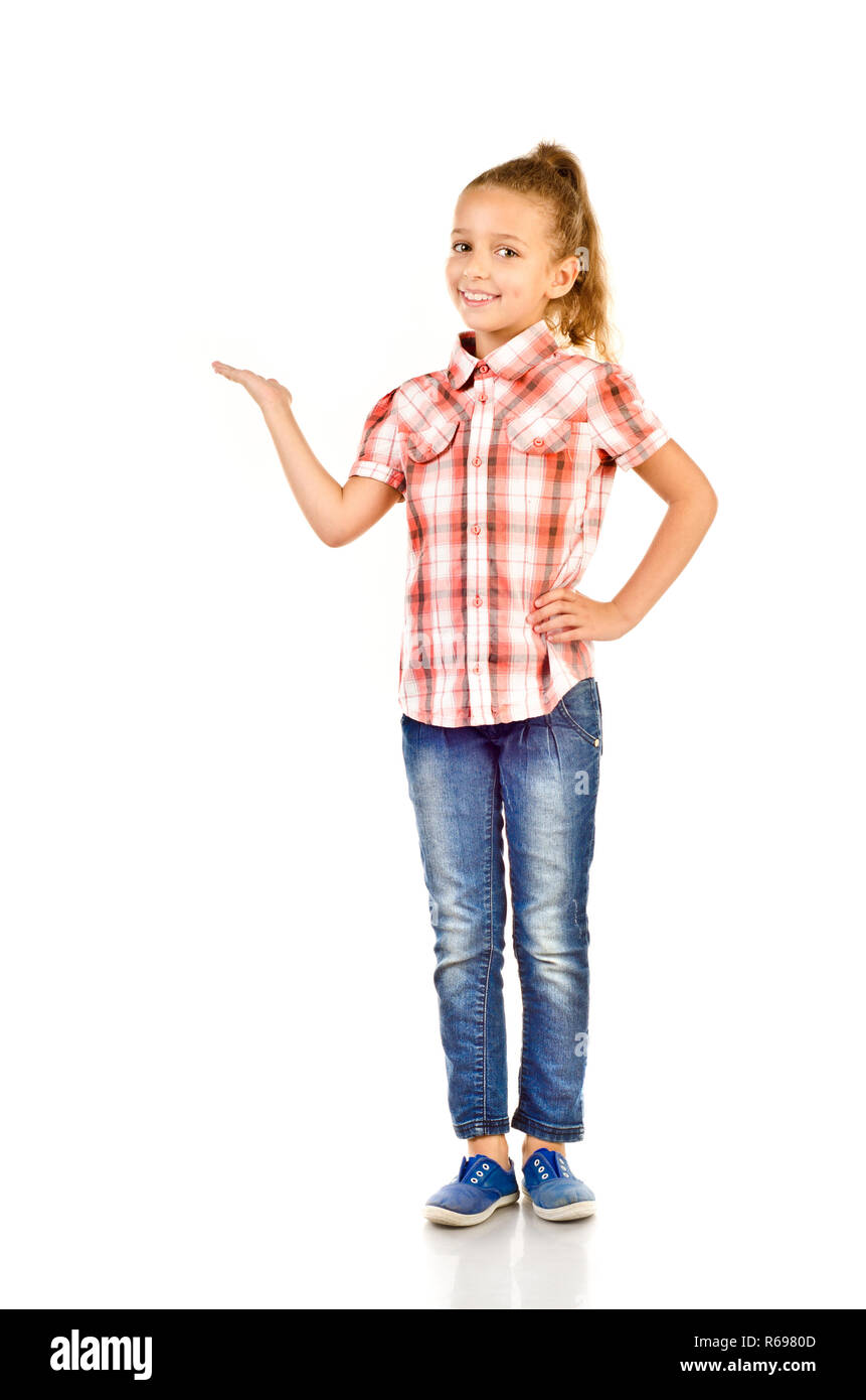 little girl isolated on a white background Stock Photo - Alamy