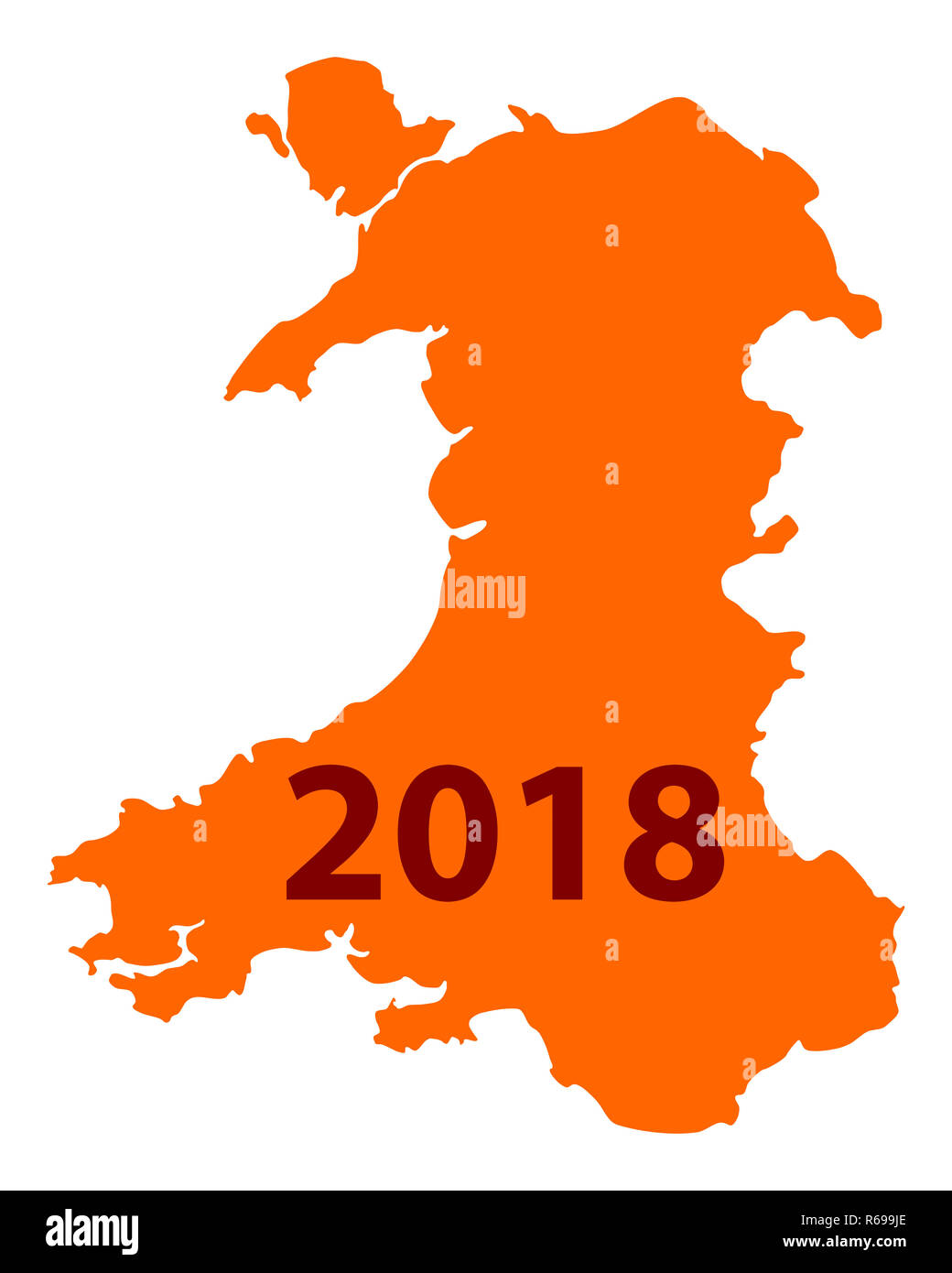 Map Of Wales 2018 R699JE 