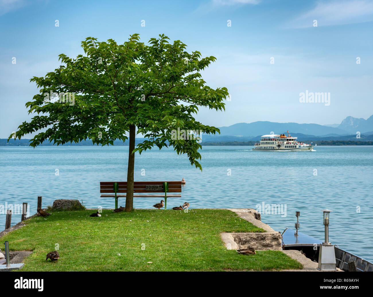 Garden At The Chiemsee Stock Photo Alamy