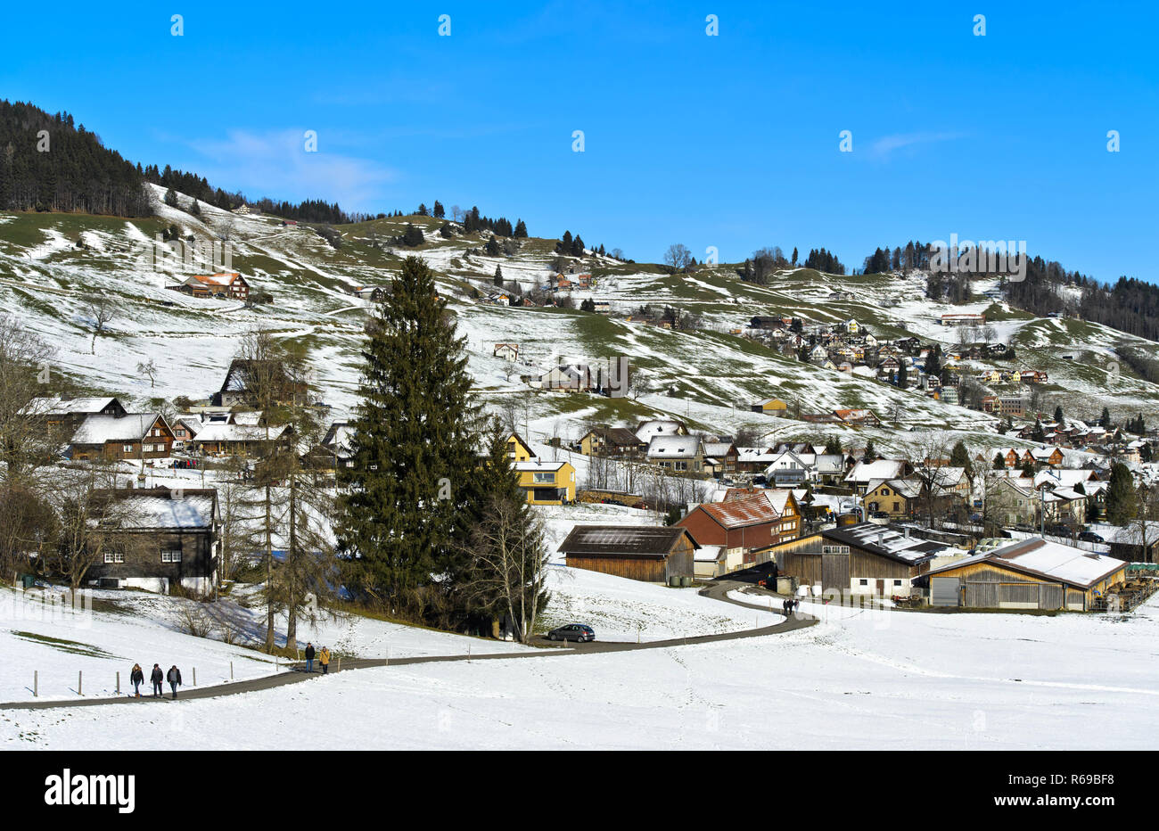 At Pre-Wintertime In Urnäsch, Canton Appenzell Ausserrhoden, Switzerland Stock Photo