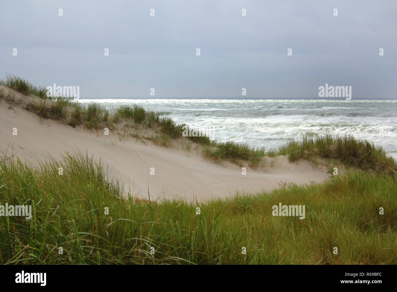 Dunes, Beach And North Sea Stock Photo