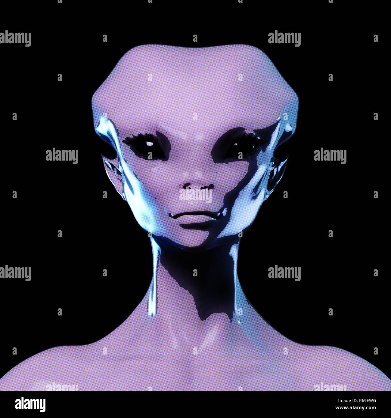 Digital 3D Illustration Of An Alien Stock Photo - Alamy