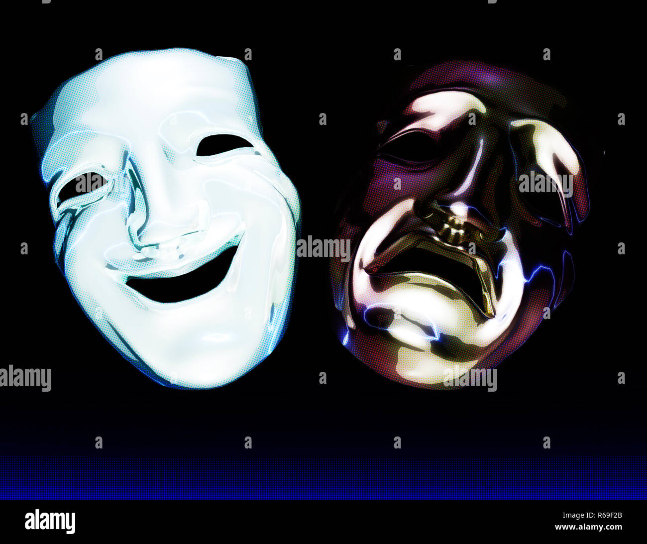 Digital 3D Illustration Of Theater Masks Stock Photo