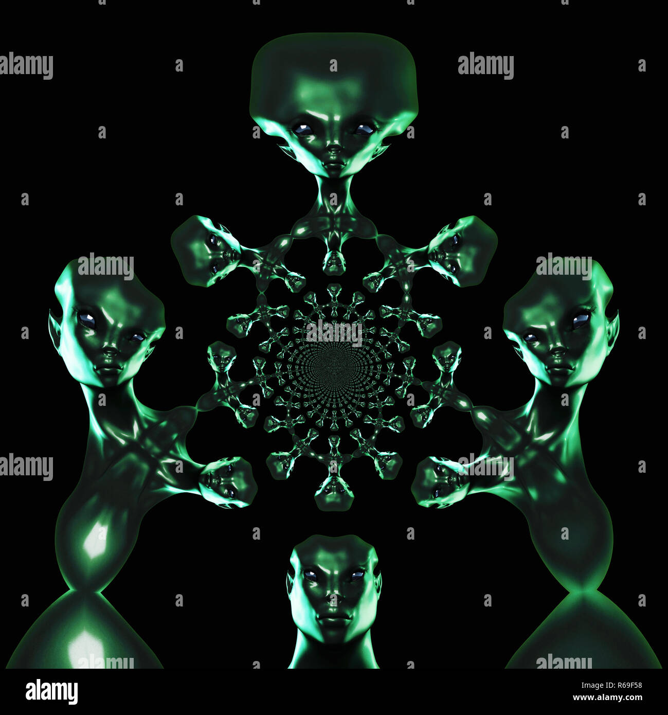 Digital 3D Illustration Of An Alien Stock Photo