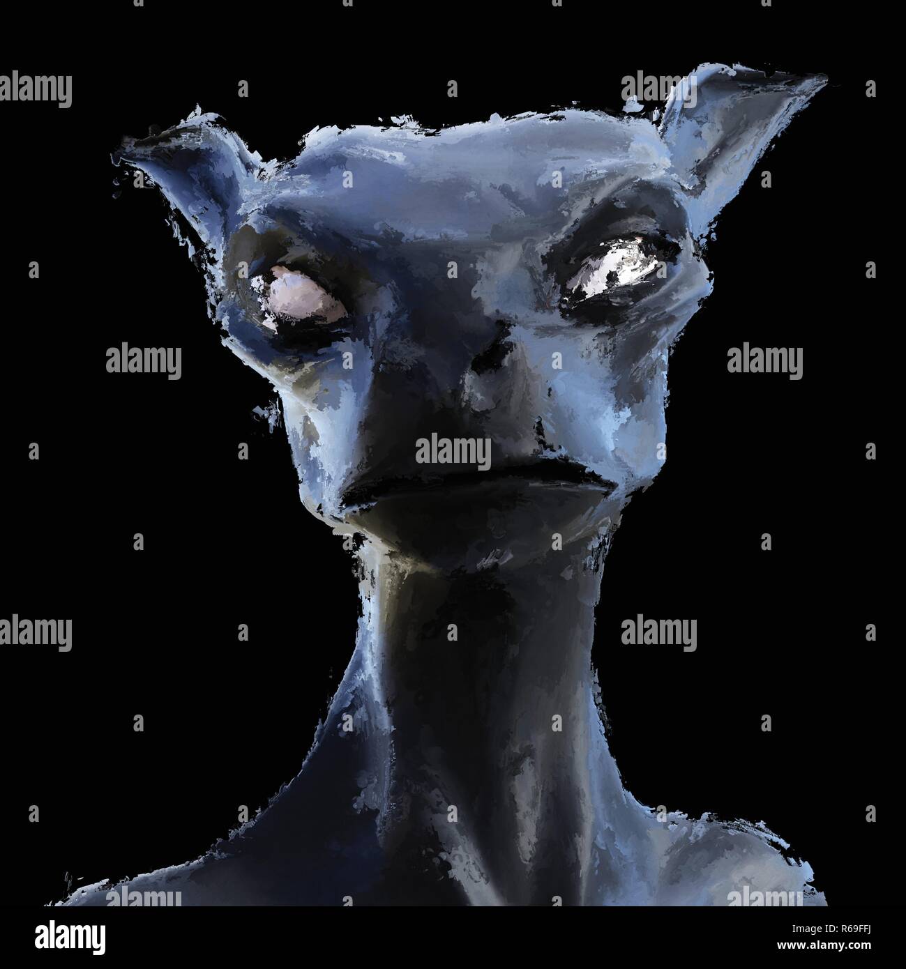 Digital Painting Of A Creepy Creature Stock Photo - Alamy
