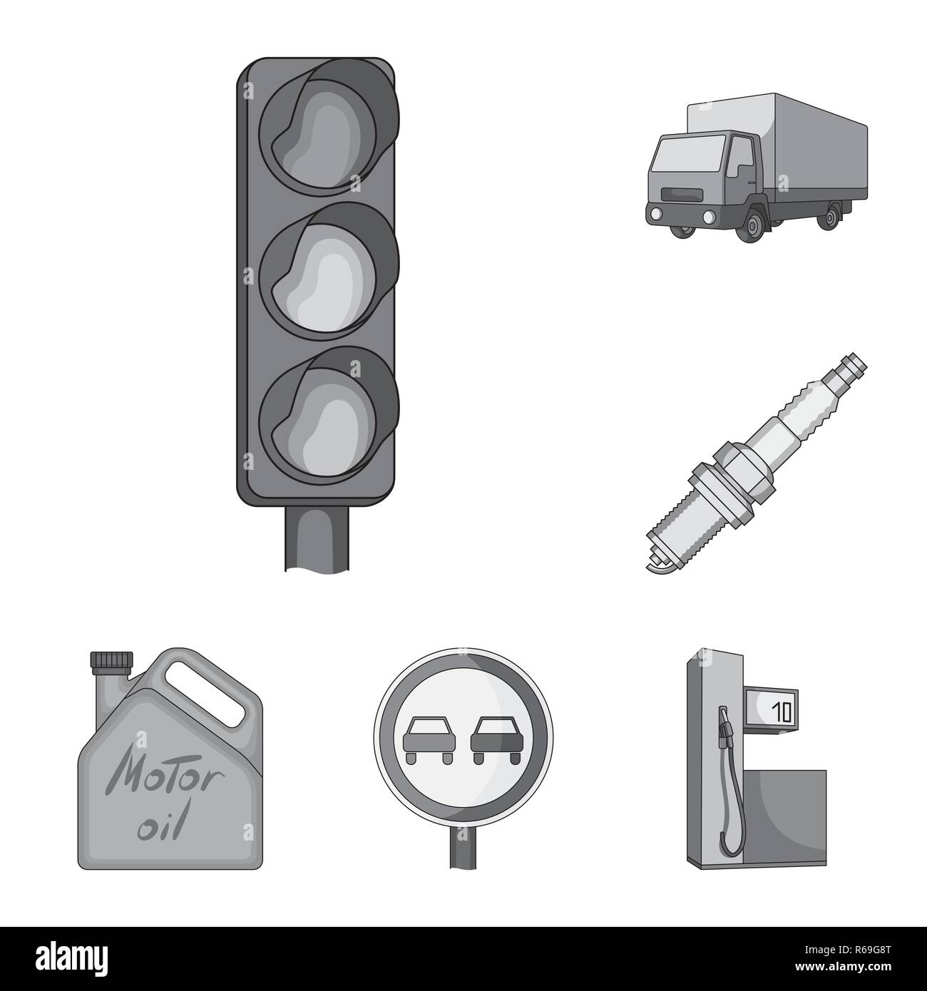 Car, vehicle monochrome icons in set collection for design. Car and ...