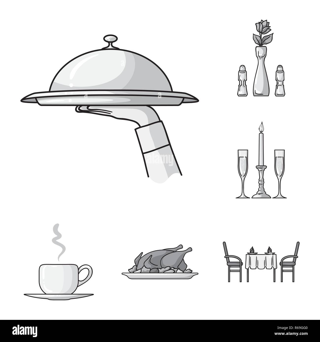 Champagne, glasses, candlestick, candle, fire, table, chairs, serving