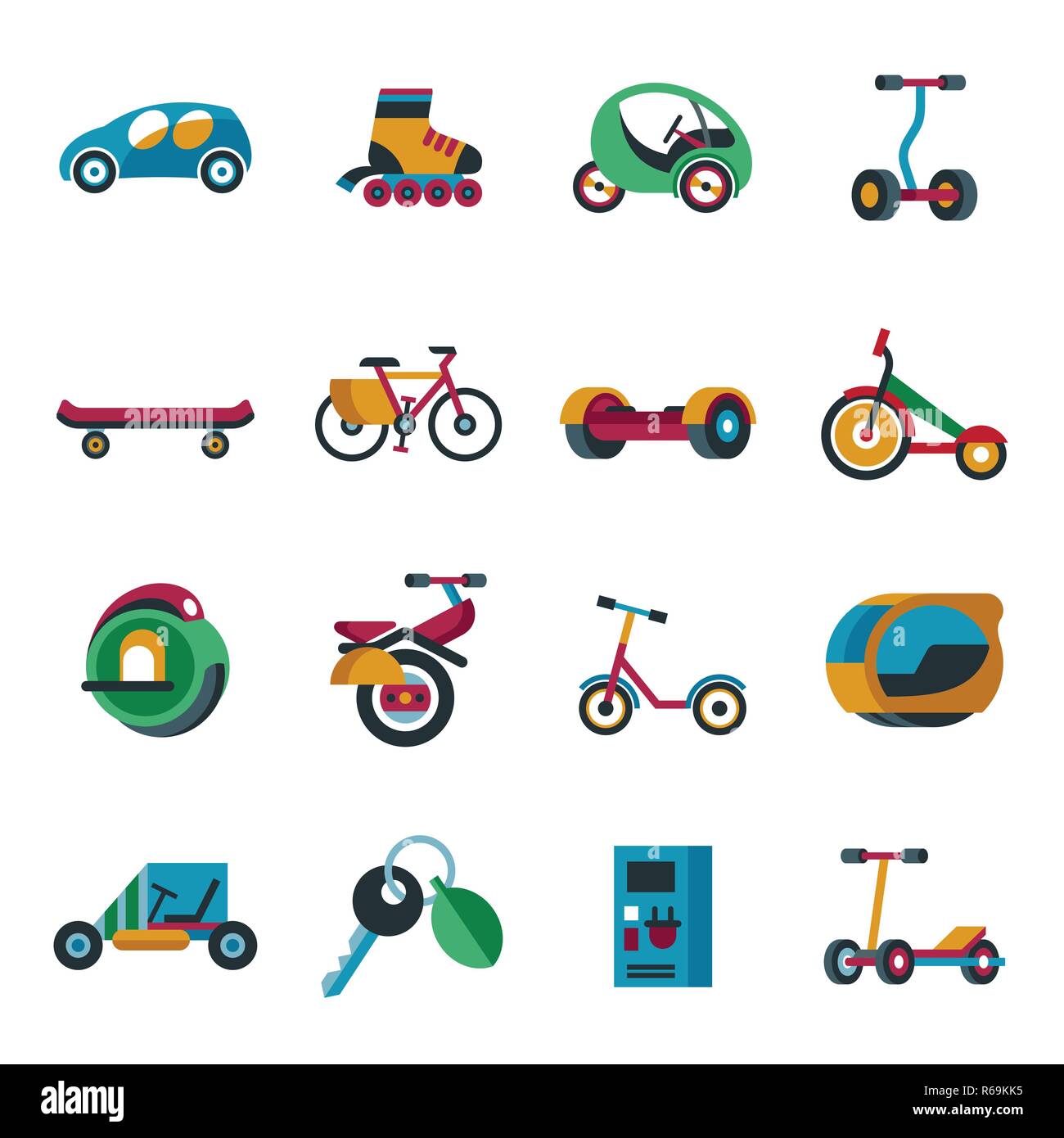 Digital vector eco green transport technology icons set infographics ...