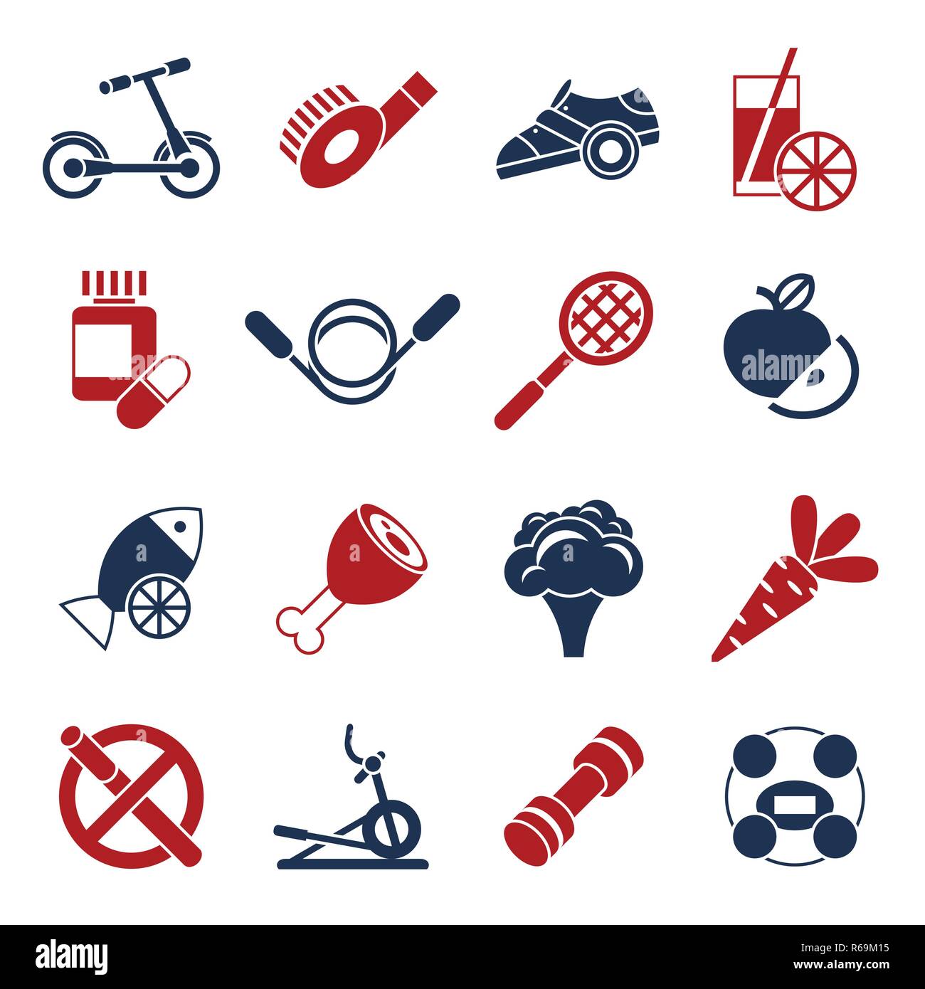Digital vector healthy activity lifestyle icons set infographics Stock ...