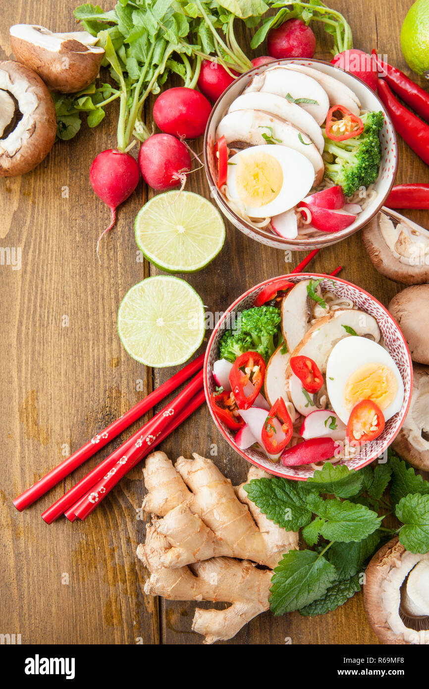 Asian Noodle Soup Stock Photo