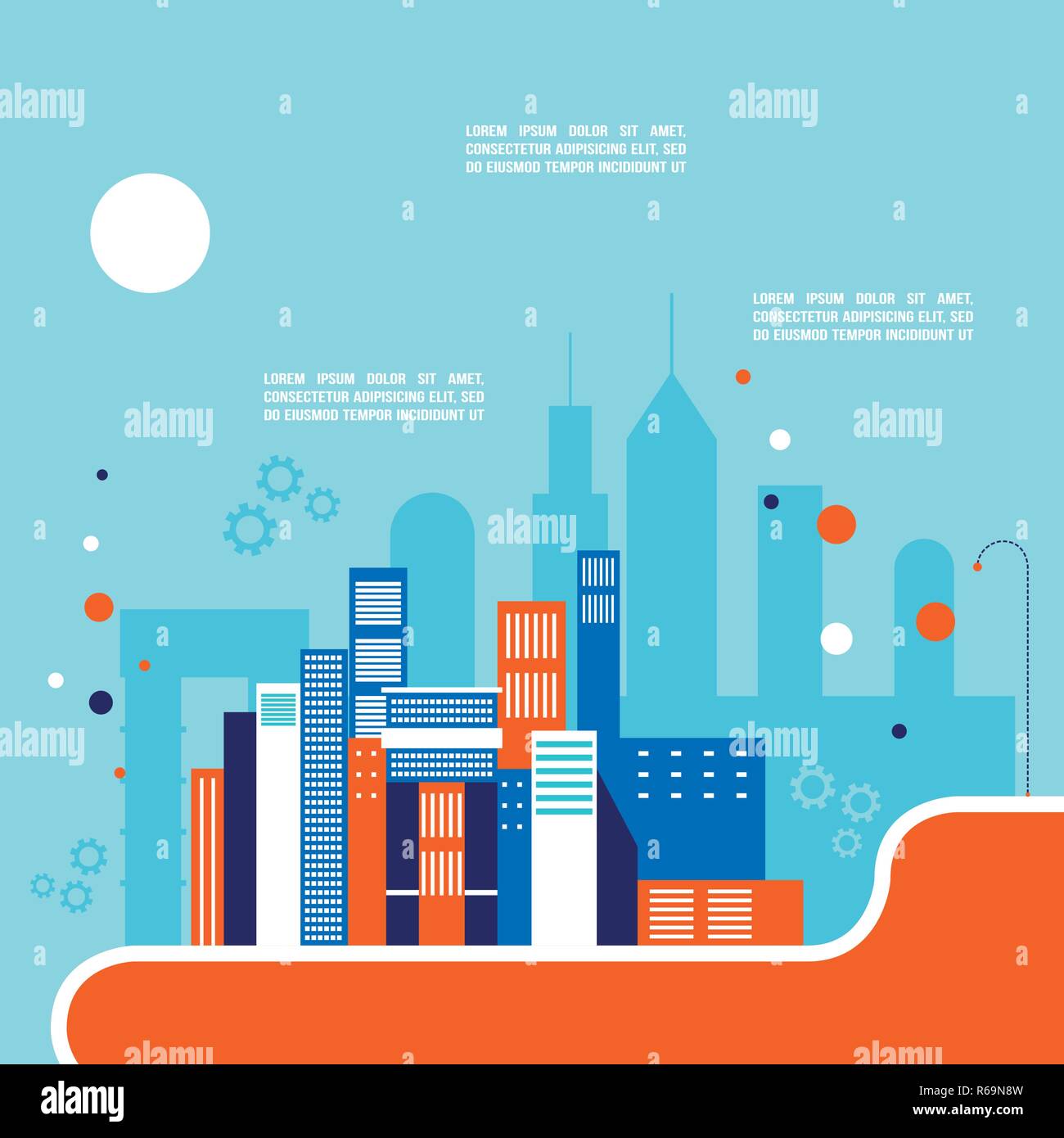 Cityscape background Architecture Modern flat design style Vector ...
