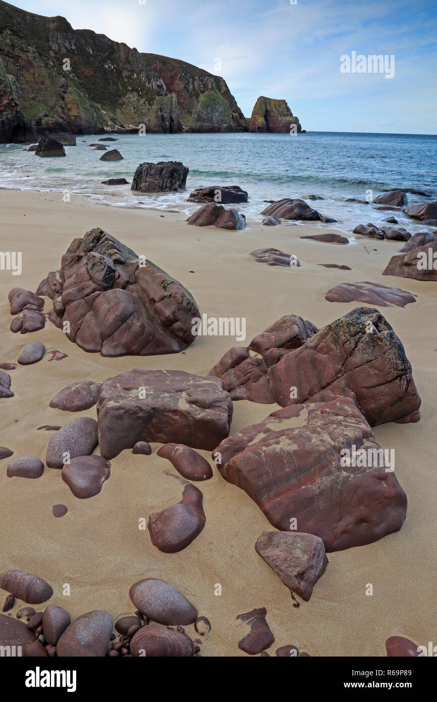 Sea Stacks Camas Mor beach Torridon Scotland Stock Photo