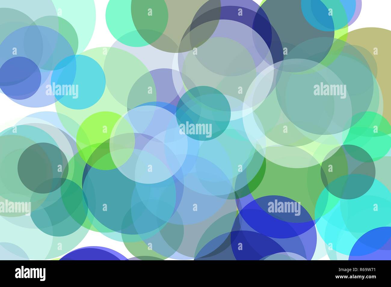 Abstract green and blue circles illustration background Stock Photo - Alamy