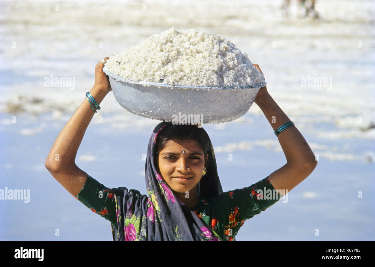 Salt manufacture, salt pans, Wadala, Bombay, Mumbai, Maharashtra, India, Asia Stock Photo