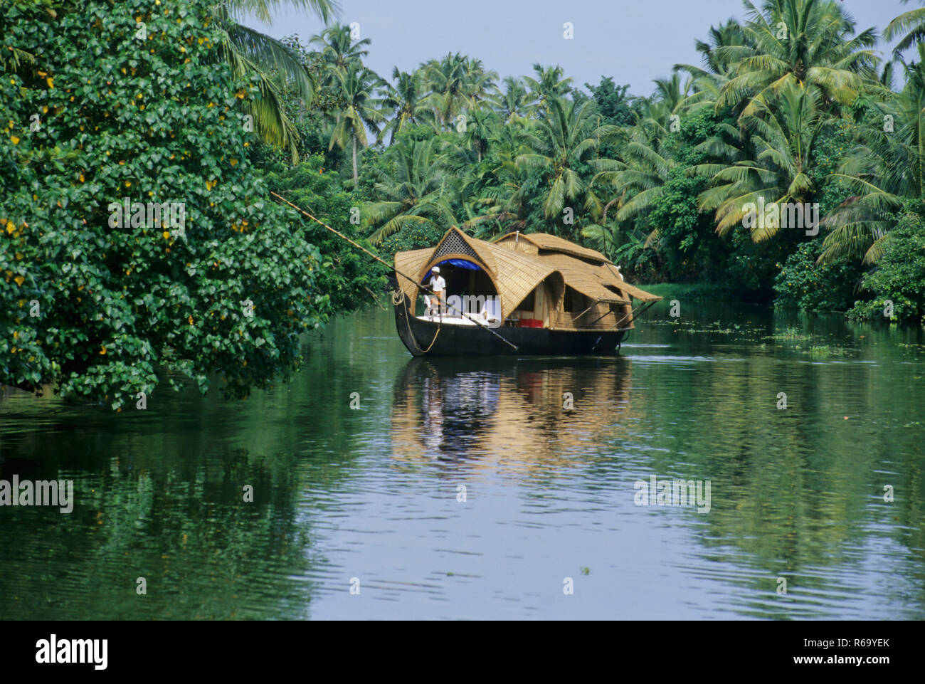 Houseboat, kettuvallam, backwaters, Cochin, Kochi, Kerala, India, Asia Stock Photo