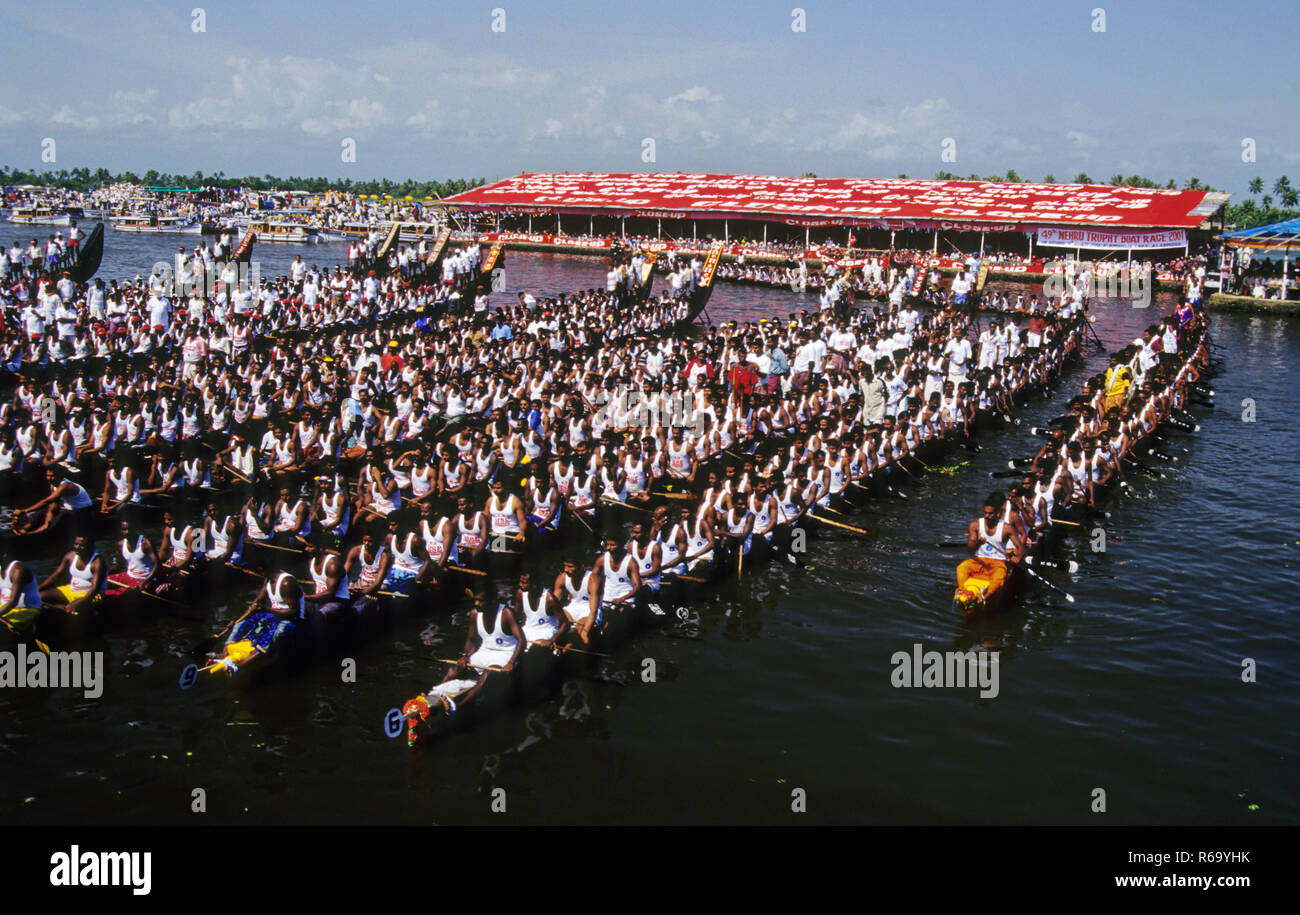 Boat Race, Boat Game, Vallam Kali, Punnamada Lake, Alleppey, Allappuzha, Kerala, India, Asia Stock Photo