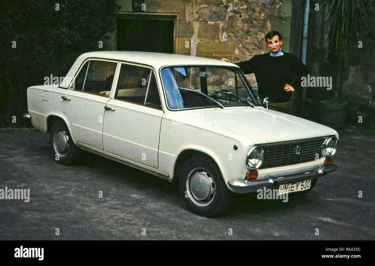 Vintage Fiat 124 In 1970 Stock Photo