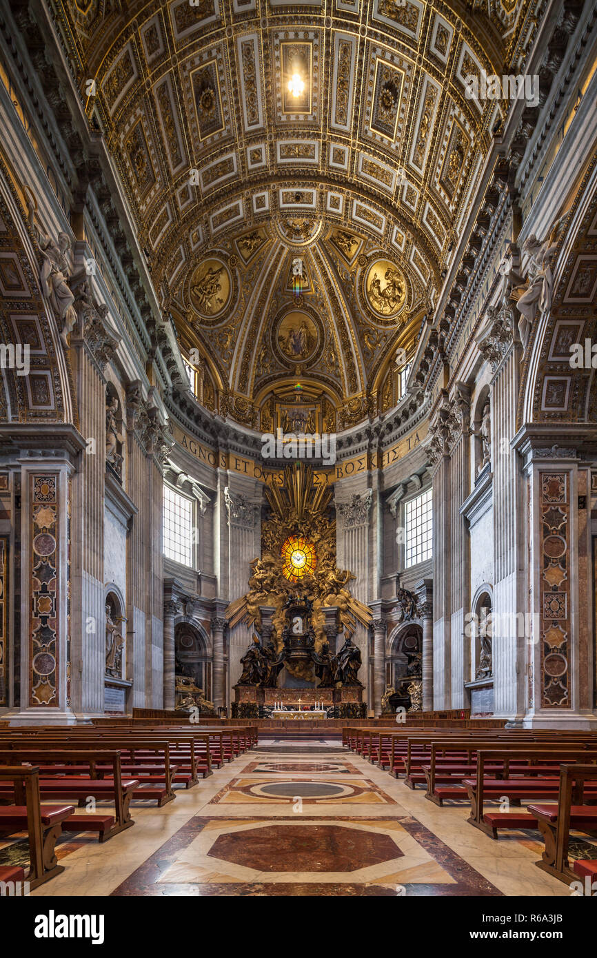 St. Peter's Cathedra, Vatican City, Rome, Italy Stock Photo