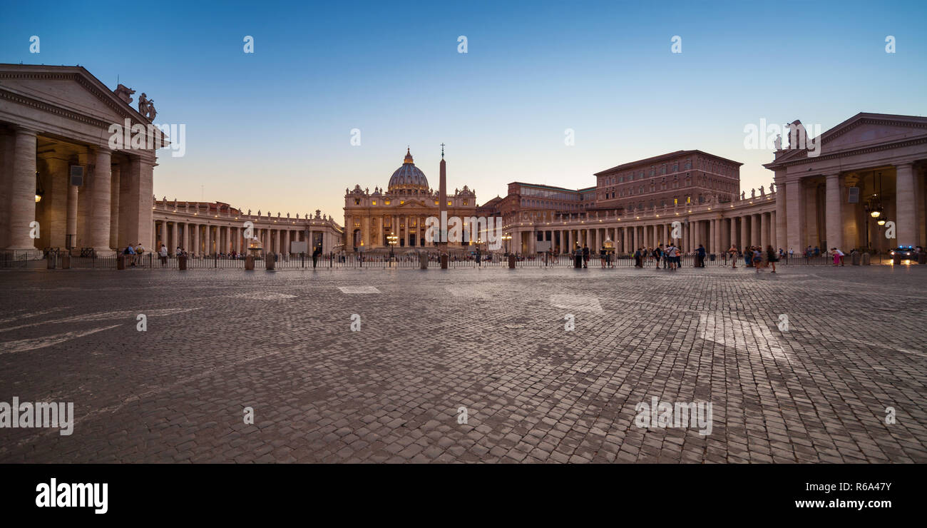St. Peter's Basilica & Square, Vatican City, Rome, Italy Stock Photo