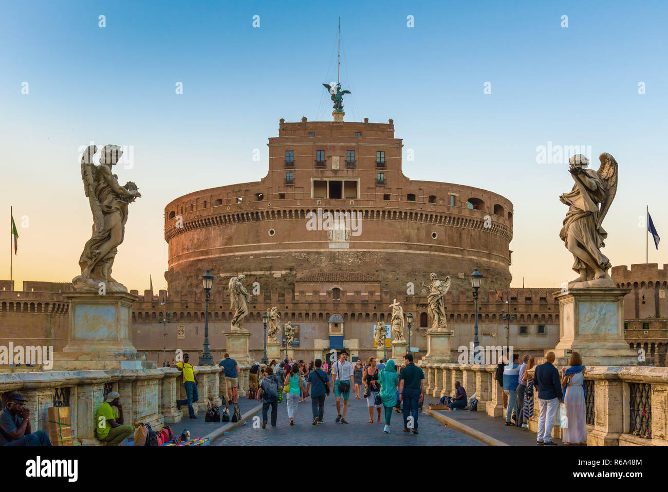 Tourists rome angels castle hi-res stock photography and images - Alamy