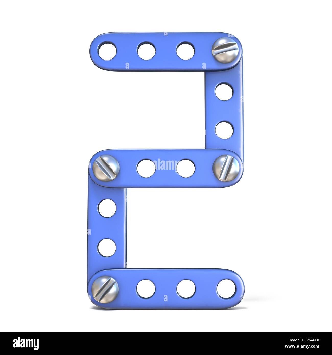 Blue metal constructor toy Number 2 TWO 3D Stock Photo - Alamy