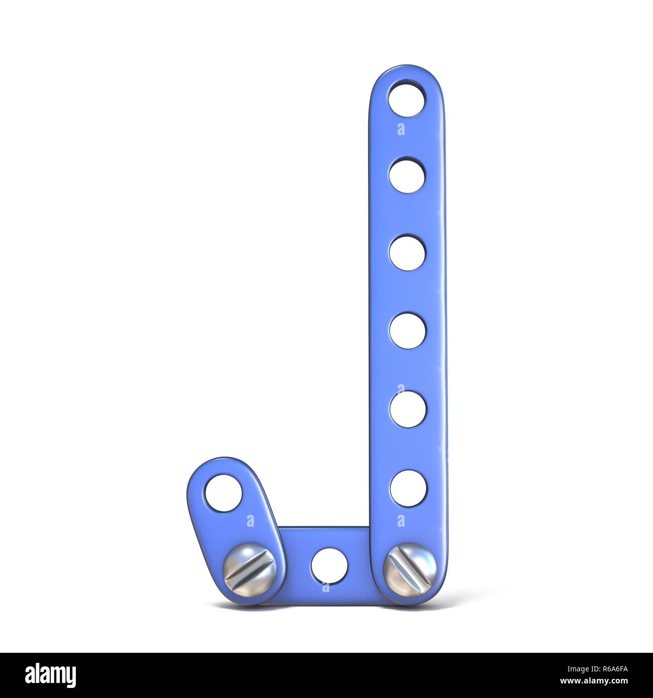 Alphabet made of blue metal constructor toy Letter J 3D Stock Photo Alamy