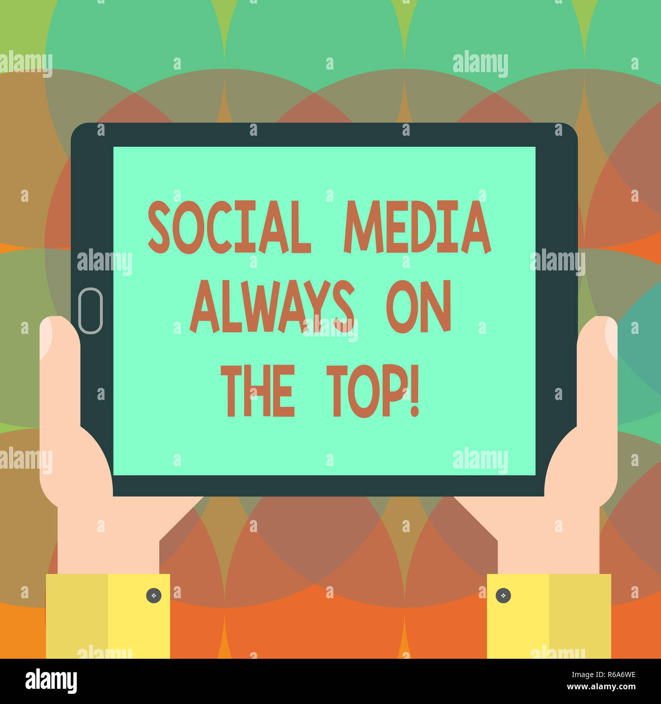 Word writing text Social Media Always On The Top. Business concept for