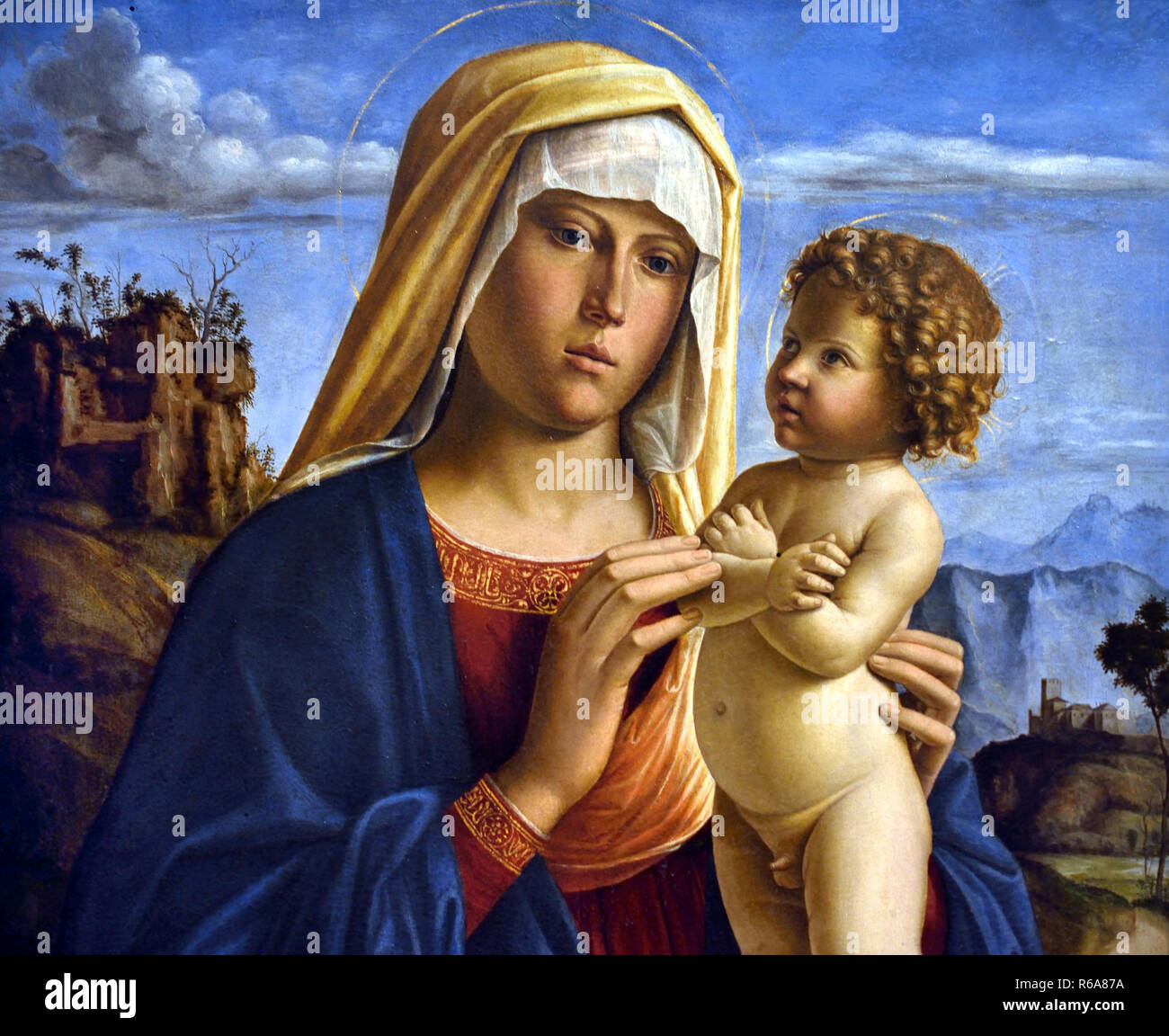 Madonna and Child 1495  by Cima Giovan Baptist called Cima da Conegliano 1459 - 1518 15-16th century, Italy, Italian. Stock Photo