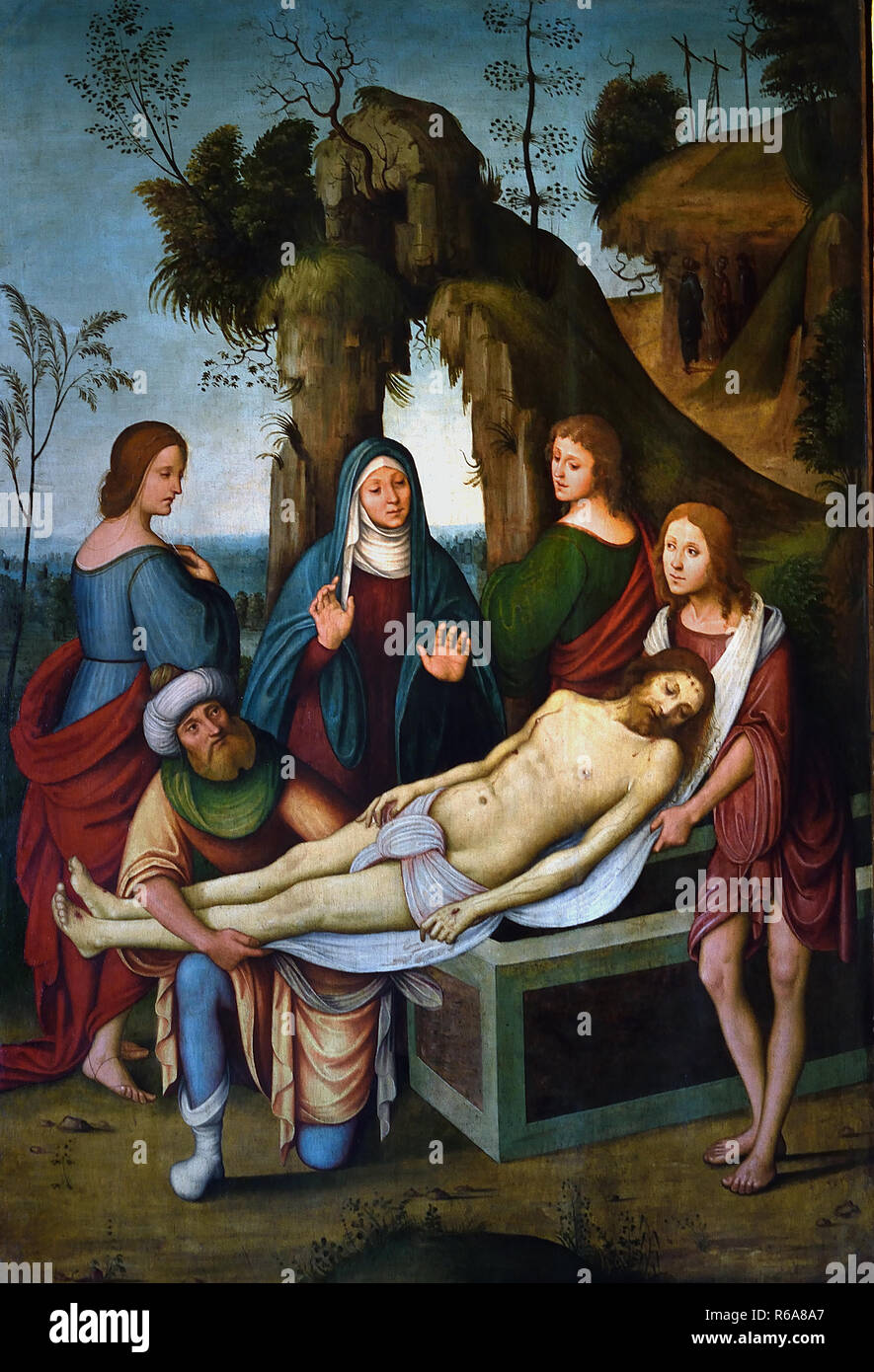 Burial of Jesus Christ by Costa Lorenzo1460 - 1535 15-16th century, Italy, Italian. Stock Photo