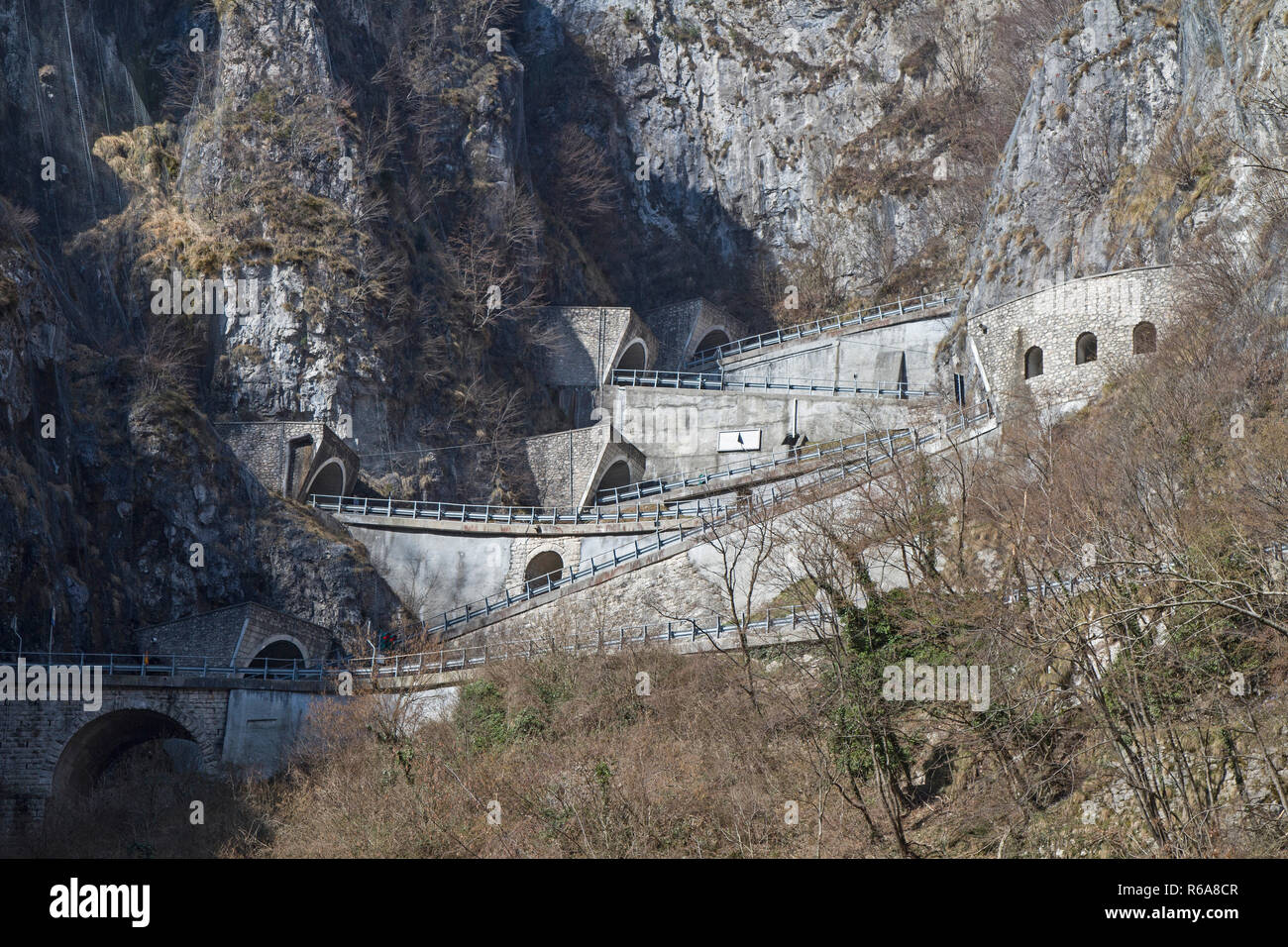 San Boldo Pass Is A Small Mountain Pass In The Italian Region Veneto Stock Photo