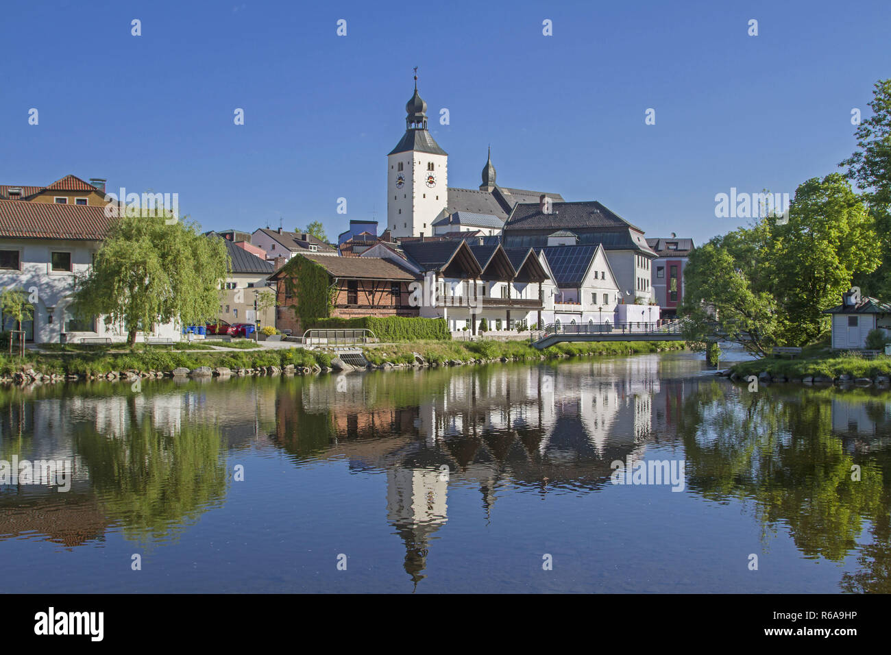 The County Town Of Regen Is Idyllically Located On The Banks Of The River Of The Same Name In The Administrative District Of Lower Bavaria Stock Photo