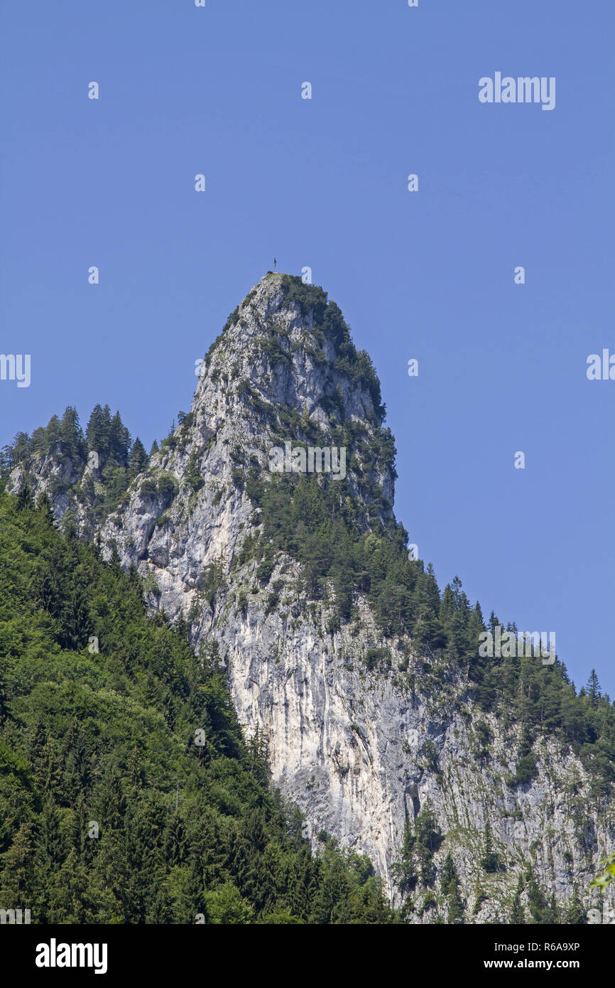 The Kofel In The Ammergau Alps, With Its Bold Mountain Form, Is The Landmark Of The Passions Venue Oberammergau Stock Photo
