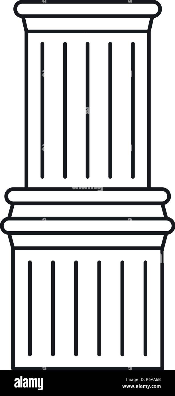 Greek pillar icon. Outline greek pillar vector icon for web design