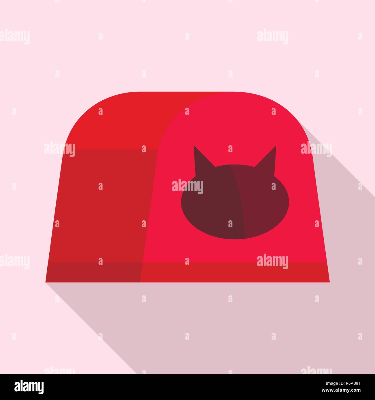 Cat house icon. Flat illustration of cat house vector icon for web