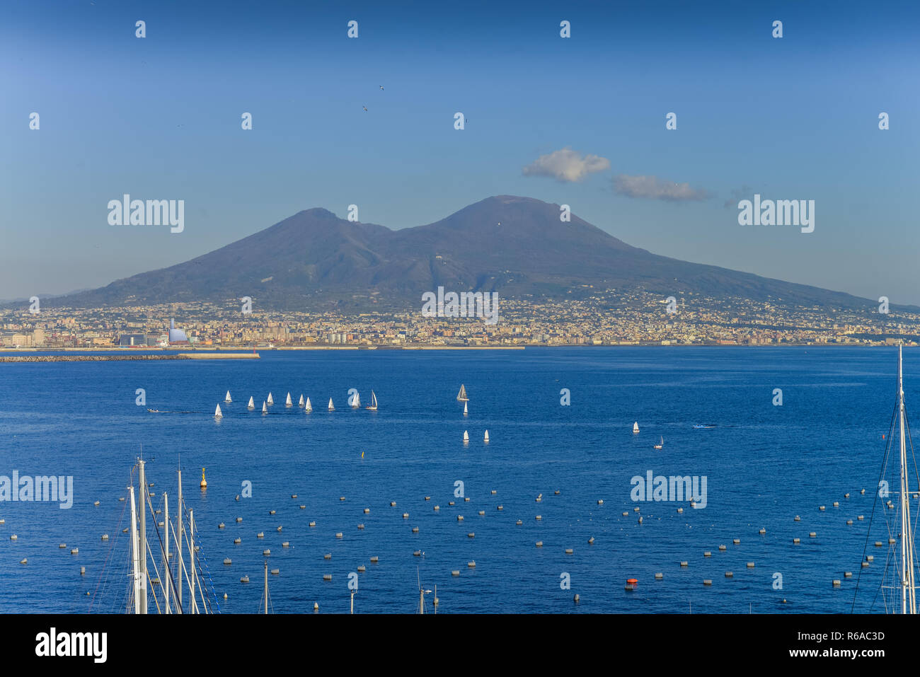 Harbour area, Vesuvius, Naples, Italy, Hafengebiet, Vesuv, Neapel, Italien Stock Photo