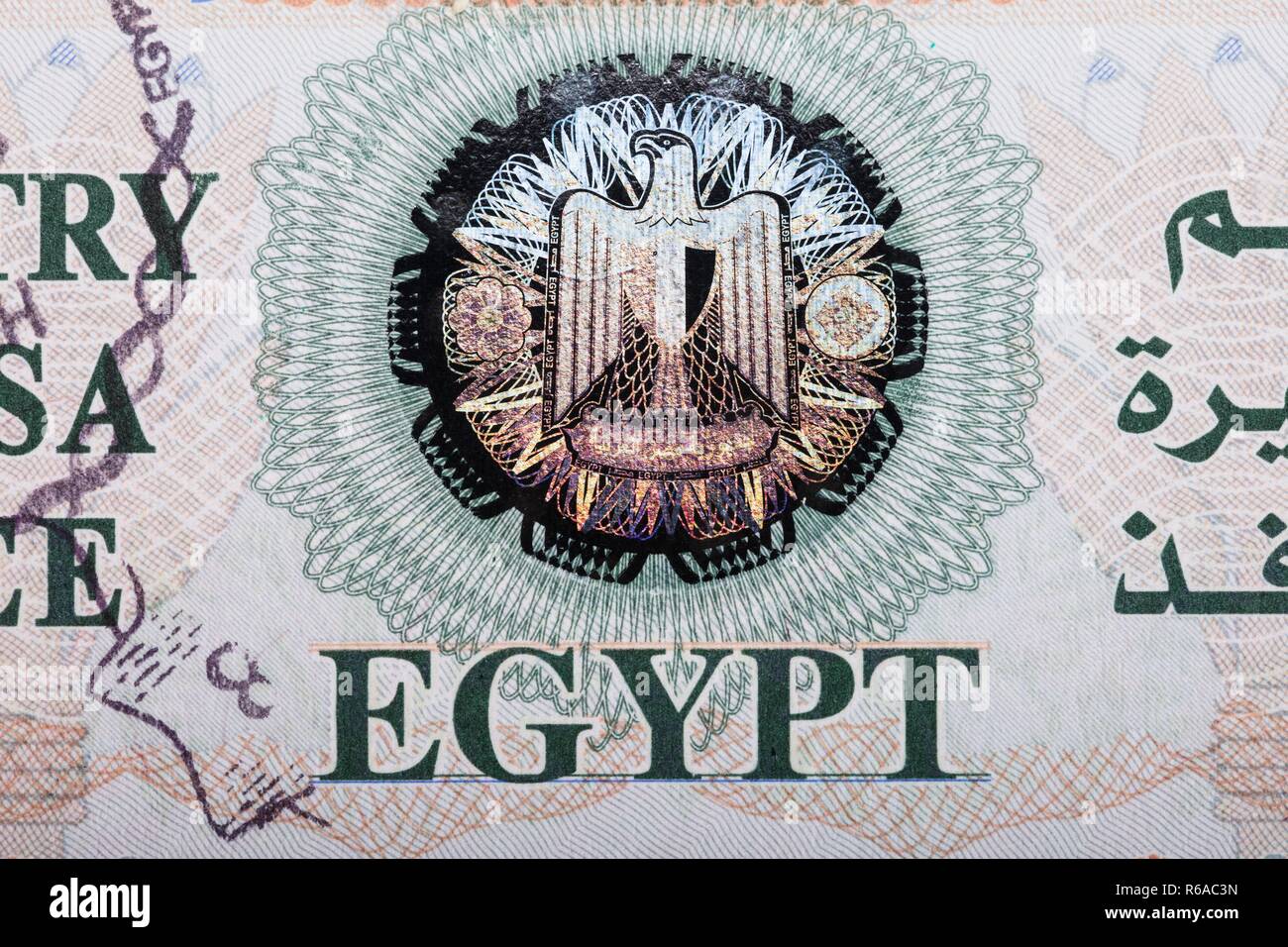 Egypt Entry Visa Fee Stock Photo