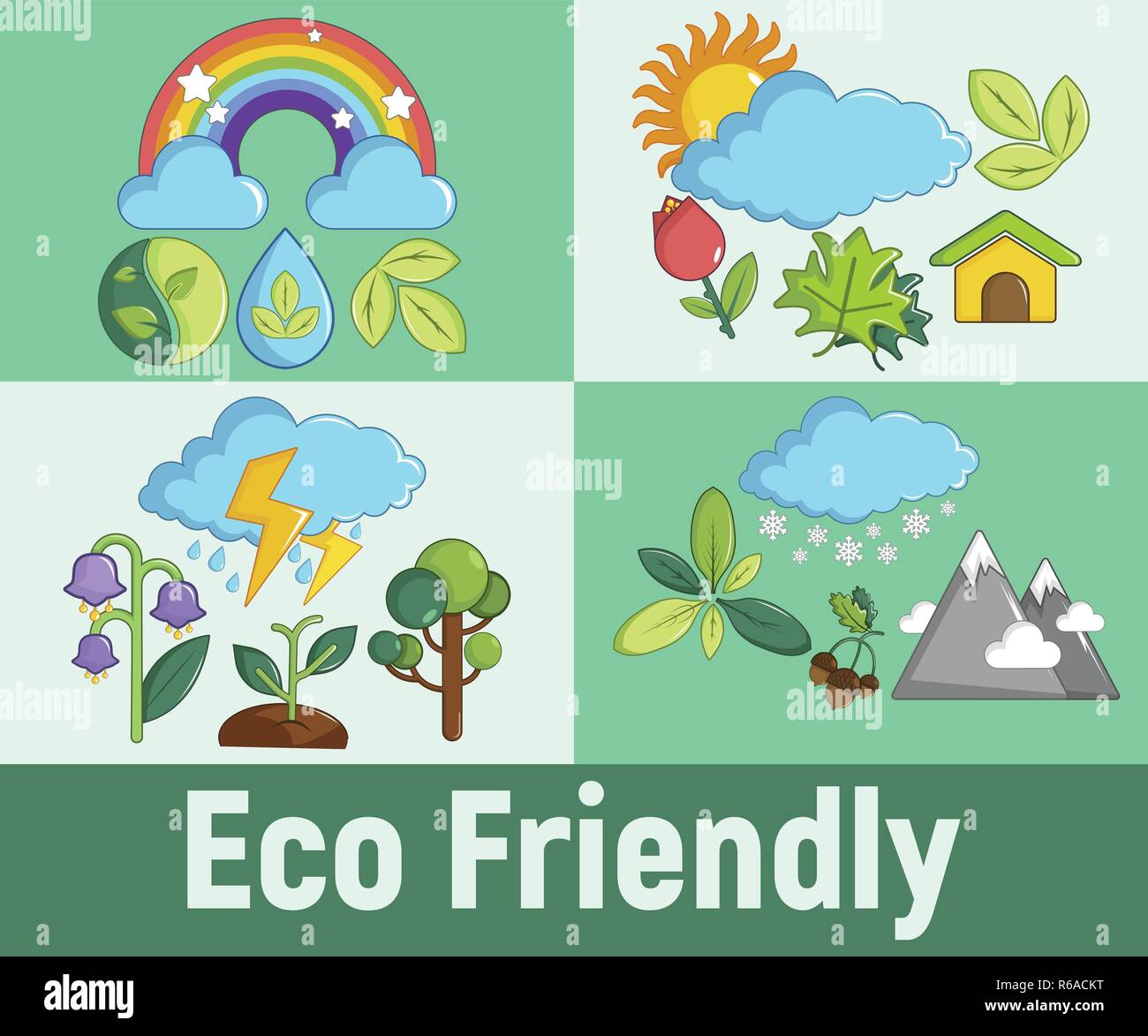 Eco Friendly Concept Banner Cartoon Style Stock Vector Image And Art Alamy