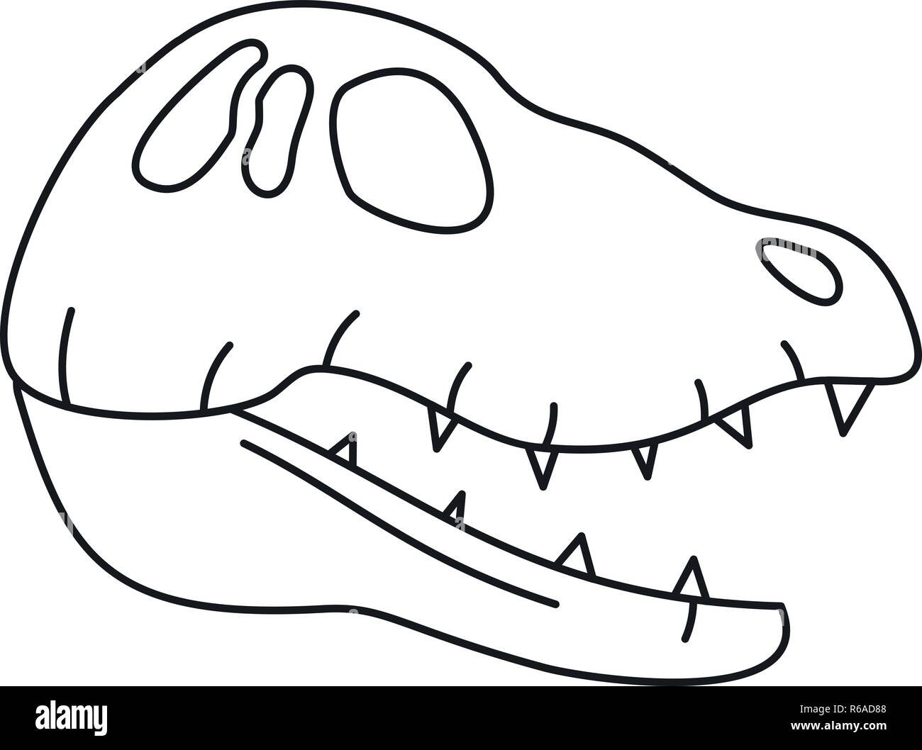 Dinosaur skull head icon. Outline dinosaur skull head vector icon for web design isolated on white background Stock Vector
